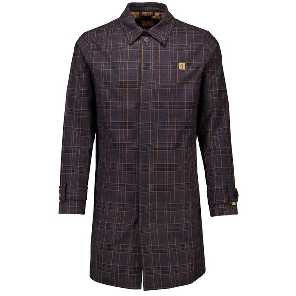 Gabicci Vintage Houghton Check Mod Men's Raincoat Mac Jacket in Charcoal V55GJ12