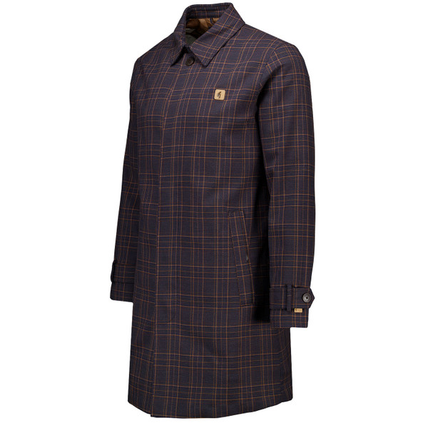 Side of Gabicci Vintage Houghton Check Mod Men's Raincoat Mac Jacket in Charcoal V55GJ12