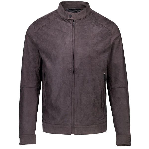 French Connection Mens Faux Suede Bomber Jacket in Chocolate Brown 55ZBL