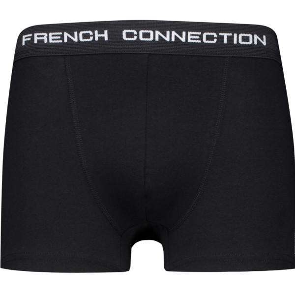 french connection mens 3 pack branded cotton blend boxers black