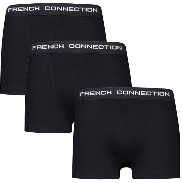 French Connection 3 Pack Men's Boxer Shorts in Black