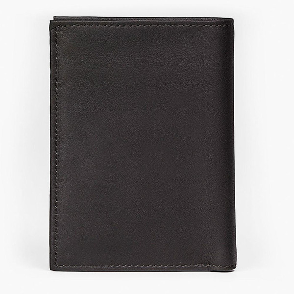 Levi's Two Horse Vertical Gatefold Wallet in Dark Brown Leather pictured from back