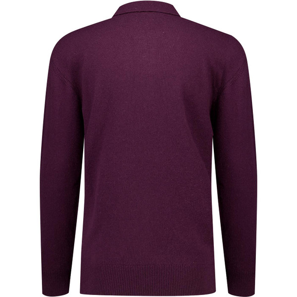 farah vintage mens matson lambswool knitted polo neck jumper bordeaux red