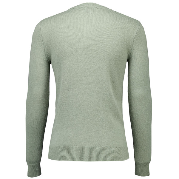 Reverse of Farah Men's Maidstone Lambswool Knitted Sweater in Tarragon Green F4GFF060