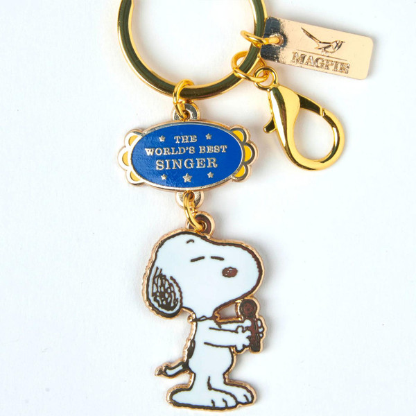 Magpie x Snoopy Worlds Best Singer Keyring