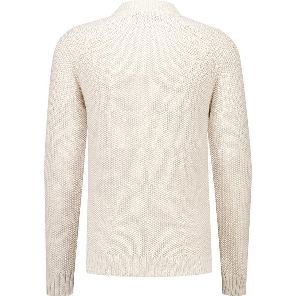 french connection mens plain coloured purl stitch crew neck jumper stone white
