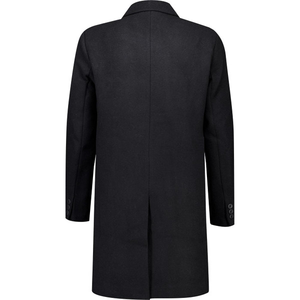 french connection mens single breasted longline overcoat black