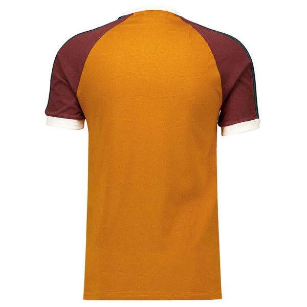 Sergio Tacchini Hadow Colour Block Taped Sleeve Ringer T-shirt in Pumpkin Spice pictured from back
