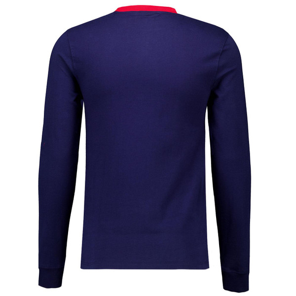Sergio Tacchini New Supermac Long Sleeve T-shirt in Maritime Blue and Adrenaline Rush Red back picture