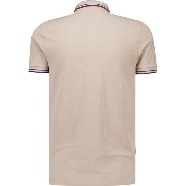 lambretta mens retro md twin tipped pique polo tshirt stone beige