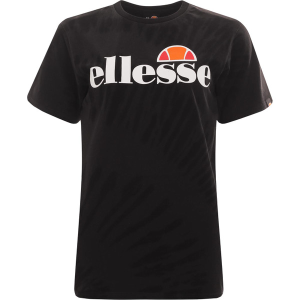 ellesse womens albany tie dye large logo print crew neck tshirt black