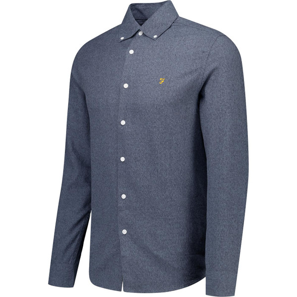 farah vintage mens ali casual fit button down twill long sleeve shirt chalk blue