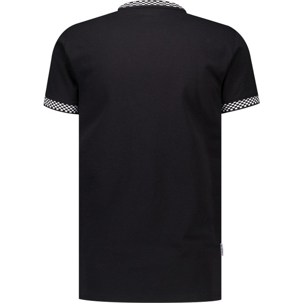 lambretta mens retro 70s two tone ringer neck tshirt black