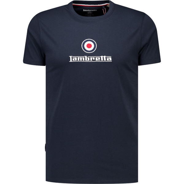 lambretta mens 60s pop art mod target brand logo embroidery crew neck tshirt navy