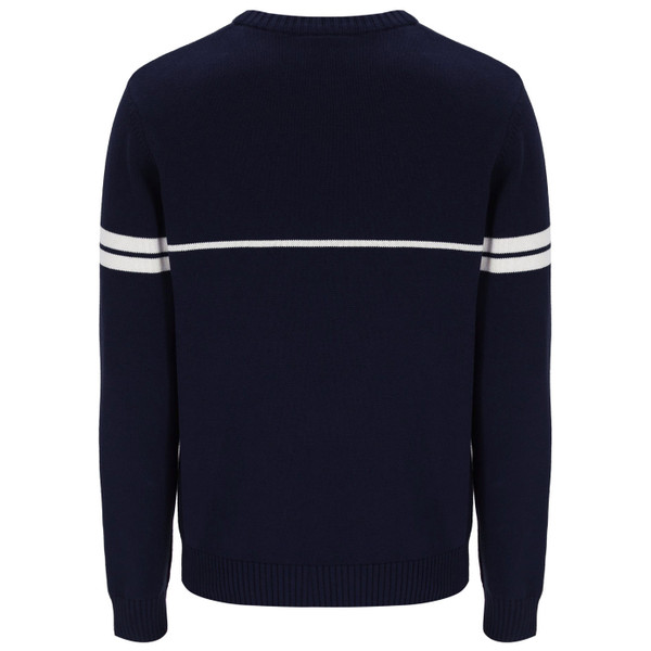 Sergio Tacchini Orion Men's Retro 80s Stripe Jumper in Maritime Blue STM21145 220 pictured on from back
