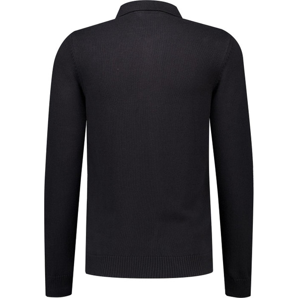 french connection mens cable knit polo neck jumper black