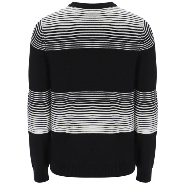 Fila Vintage Connor Retro Gradient Stripe Knitted Jumper in Black mannequin picture taken from back