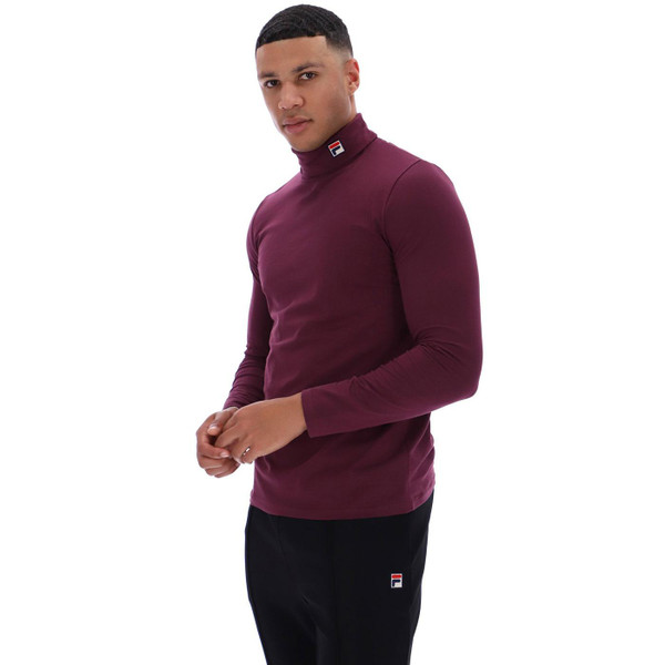 Fila Vintage Men's Casuals 19th Roll Neck Top in Fig pictured on model