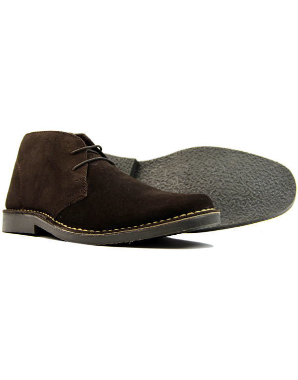 double decker retro mod suede desert boots brown