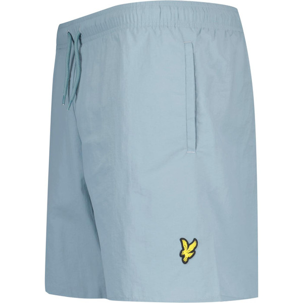 lyle and scott mens classic plain drawstring swim shorts slate blue