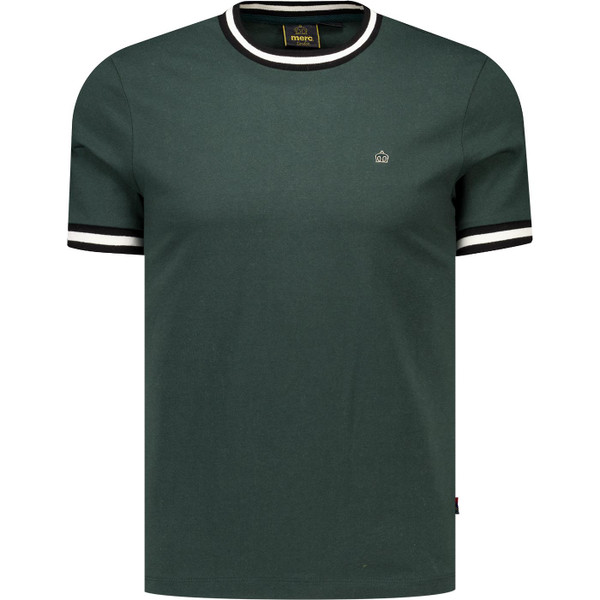 merc london mens redbridge retro mod tipped tshirt dark green