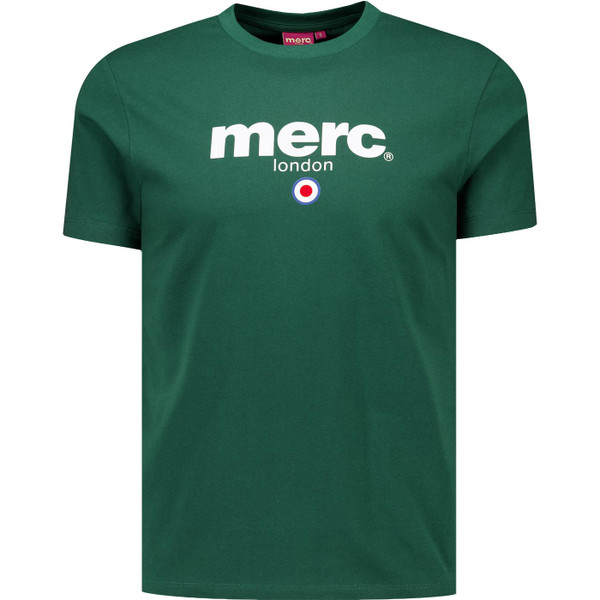 merc london mens brighton retro mod target signature logo print crew neck tshirt dark green