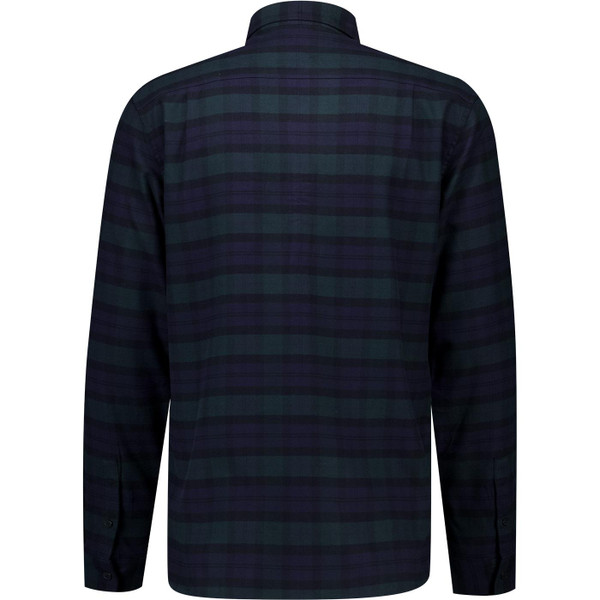 fred perry mens brushed twill long sleeve blackwatch tartan shirt black