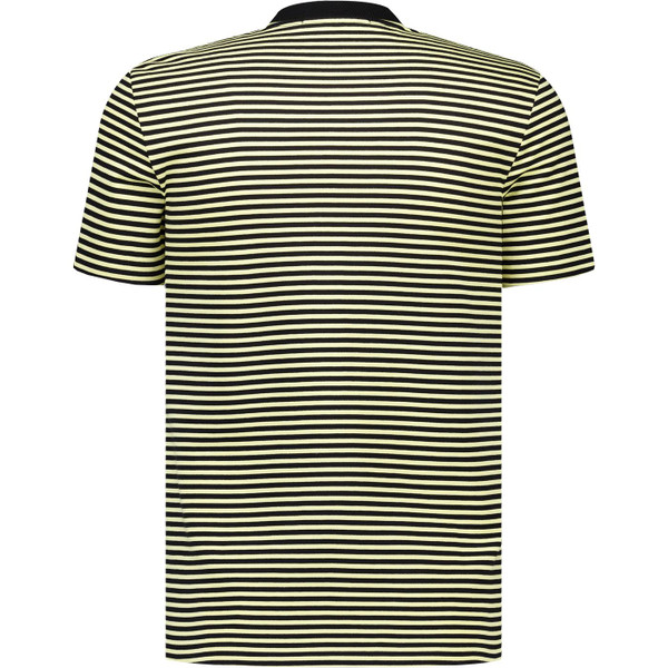 fred perry mens fine stripe heavyweight terry tshirt black yellow