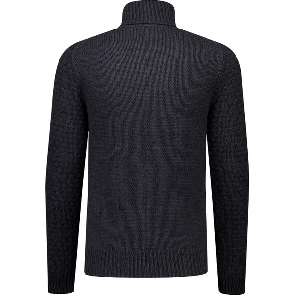 merc london mens galaxy wool mix chunky cable knit roll neck jumper charcoal