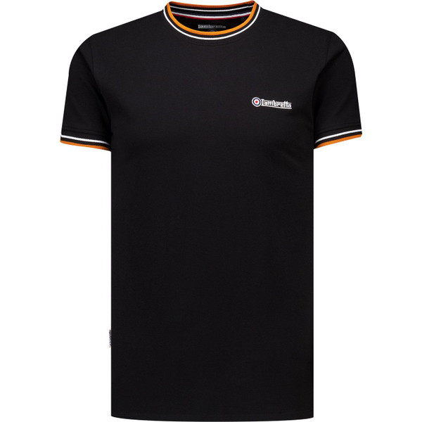 lambretta mens retro mod twin tipped pique tshirt black lambretta mens retro mod twin tipped pique tshirt black