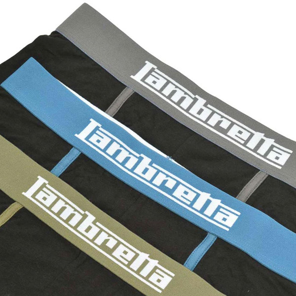 Lambretta Men's 3 Pack Boxer Shorts in Black SS8202 close up picture