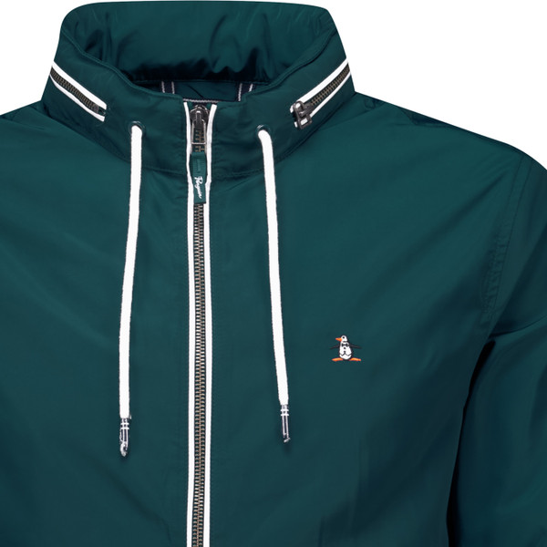 original penguin mens archive ratner lightweight packable zip hooded jacket pond green
