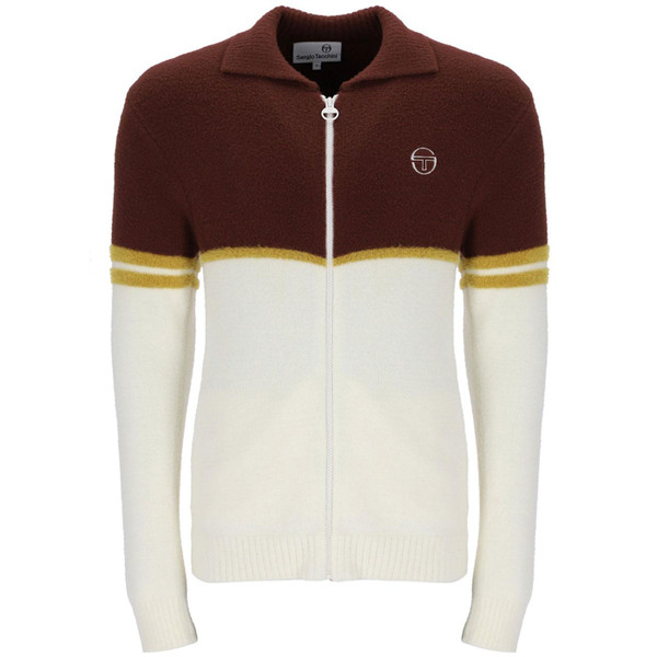 Sergio Tacchini Orion Brushed Knit Retro 70s Track Jacket in Bitter Chocolate Sergio Tacchini Orion Brushed Knit Retro 70s Track Jacket in Bitter Chocolate