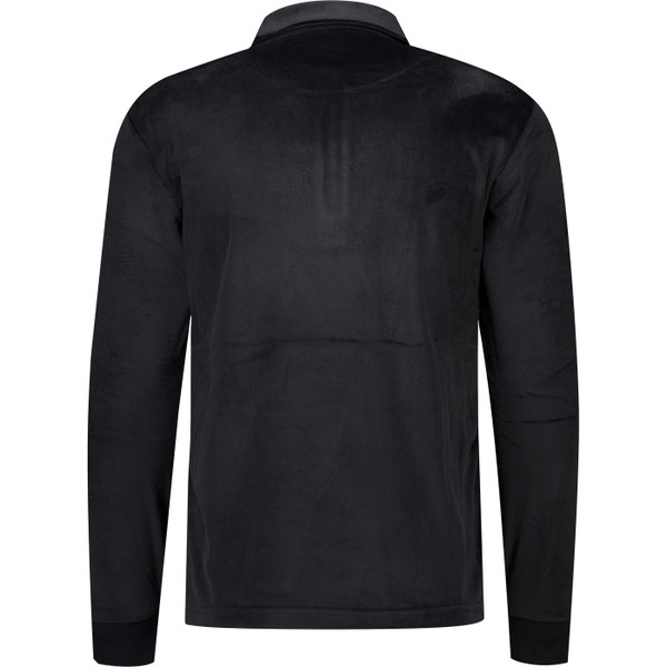 pretty green mens kennedy 80s velour zip polo neck sweater black