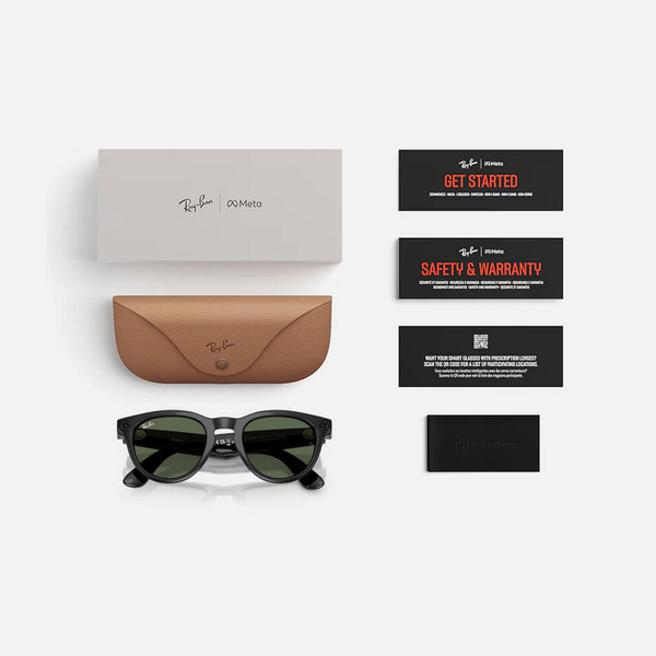 Ray-Ban Meta Gen 2 AI Headliner Smart Sunglasses in Black with G-15 Lens Package Details