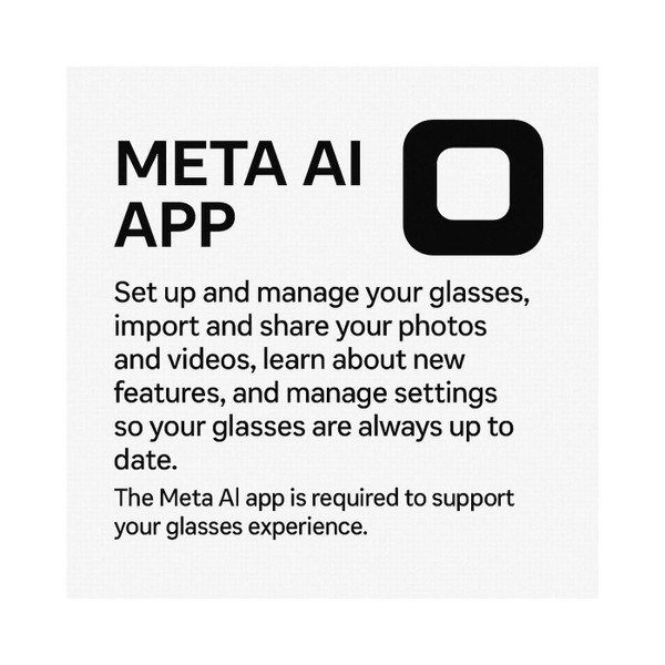 Ray-Ban Meta Gen 2 AI Headliner Smart Sunglasses in Black with G-15 Lens Info Graphic Meta AI App
