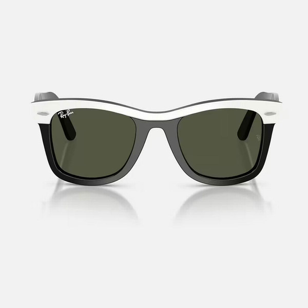 Ray-Ban Wayfarer Street Neat Retro 2-Tone Sunglasses White on Black - Front View