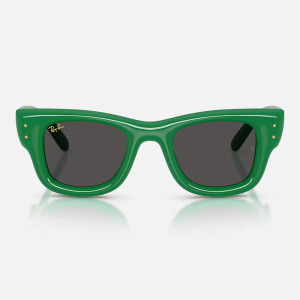 Ray-Ban ASAP Rocky Retro 80s Wayfarer Puffer Sunglasses in Green - Front View