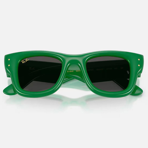 Ray-Ban ASAP Rocky Retro 80s Wayfarer Puffer Sunglasses in Green - Folded View