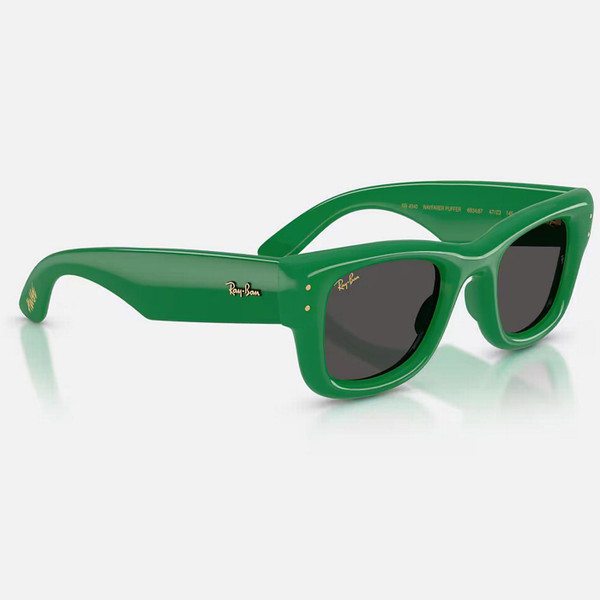 Ray-Ban ASAP Rocky Retro 80s Wayfarer Puffer Sunglasses in Green - Angled View