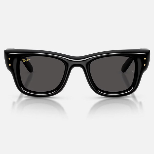Ray-Ban ASAP Rocky Retro 80s Wayfarer Puffer Sunglasses in Polished Black with Ultra Black Lens Front View