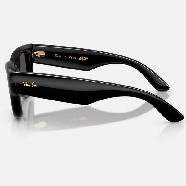 Ray-Ban ASAP Rocky Retro 80s Wayfarer Puffer Sunglasses in Polished Black with Ultra Black Lens Side View