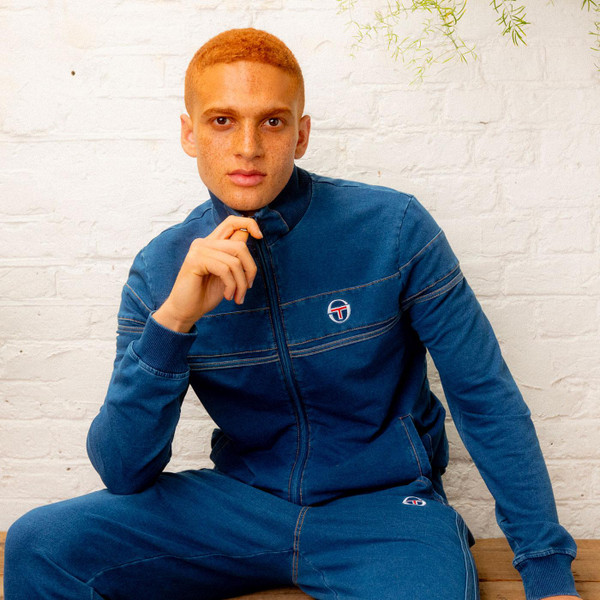 Sergio Tacchini Damarindo Denim Track Jacket in Denim Blue STM12151 255