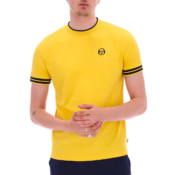 Sergio Tacchini Iceberg Stripe Cuff Tee in Daffodil Yellow STM12130 443