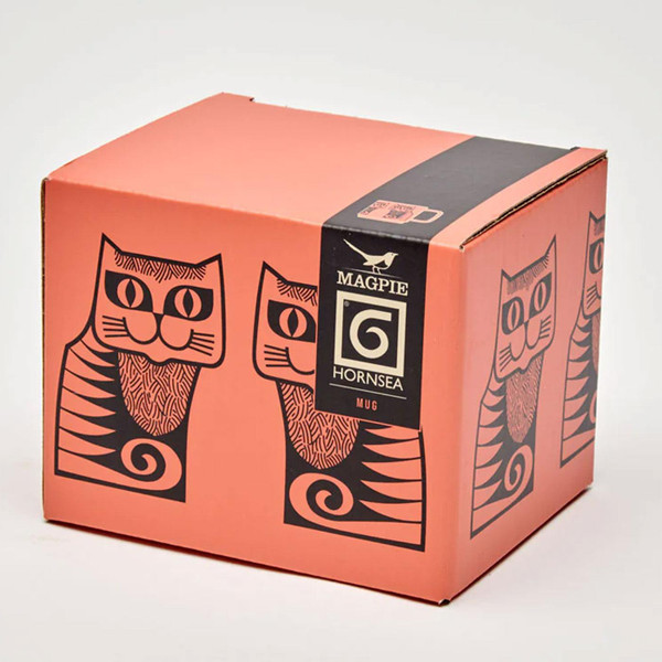 Magpie x Hornsea Pottery Retro 60s Cat Mug in Orange