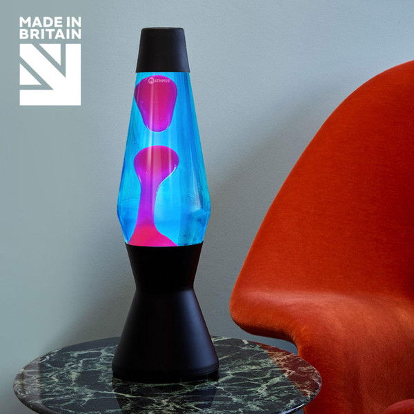 Mathmos Astro 1960s Lava Lamp in Matt Black with Blue/Pink Lava