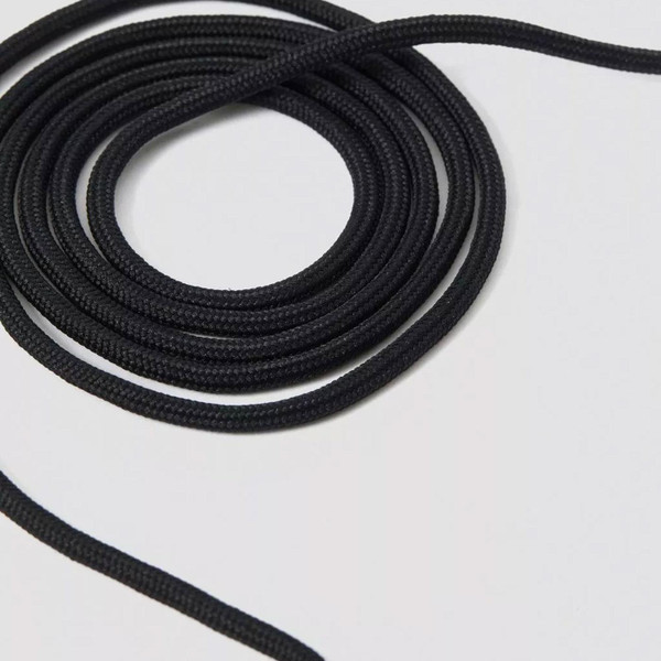 Close up on Dr Martens Black Laces Round 140cm 8-10 eyelet AC044001