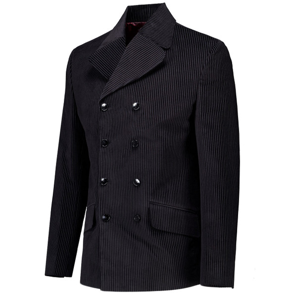 Madcap England Rare Breed Retro 60s Mod Velvet Pinstripe Double Breasted Jacket - Side View