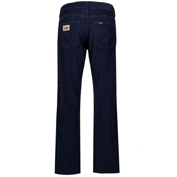 Lois New Dallas Retro 80s Jumbo Cord Trousers in Navy - Straight Leg Trousers - Back View