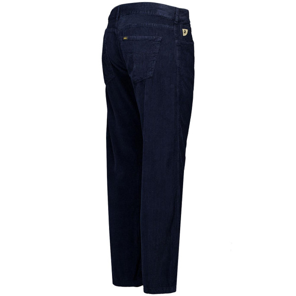 Lois New Dallas Retro 80s Jumbo Cord Trousers in Navy - Straight Leg Trousers - Side View